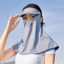 Load image into Gallery viewer, UPF50+ Visor Shoulder Neck Sunscreen Mask Long Three-Dimensional Eye Protection Angle Facekini Ice Silk 360° UV Veil Visor Neck Integrated Outdoor Riding Professional Sun Protection Equipment