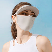 Load image into Gallery viewer, UPF50+ UV Protection Ice Silk Mask With Brim Anti-Photoaging Eye Protection Angle 3D Cut Full Face Protective Mask Outdoor Riding Accessories
