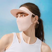 Load image into Gallery viewer, UPF50+ UV Protection Ice Silk Mask With Brim Anti-Photoaging Eye Protection Angle 3D Cut Full Face Protective Mask Outdoor Riding Accessories