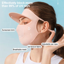 Load image into Gallery viewer, UPF50+ UV Protection Ice Silk Mask With Brim Anti-Photoaging Eye Protection Angle 3D Cut Full Face Protective Mask Outdoor Riding Accessories