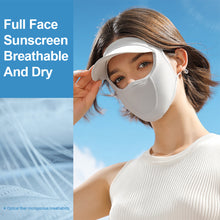 Load image into Gallery viewer, UPF50+ UV Protection Hat Mask Integrated Sunscreen Device Outdoor Riding Cover The Whole Face Against Light Aging Ice Silk Mask