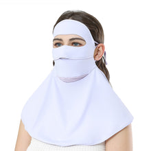 Load image into Gallery viewer, UPF50+ Full Face Ice Silk Sunscreen Mask Solid Color Shoulder Neck Protective Mask Outdoor Riding Fishing UV Protection Equipment