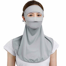 Load image into Gallery viewer, UPF50+ Full Face Ice Silk Sunscreen Mask Solid Color Shoulder Neck Protective Mask Outdoor Riding Fishing UV Protection Equipment