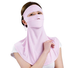 Load image into Gallery viewer, UPF50+ Full Face Ice Silk Sunscreen Mask Solid Color Shoulder Neck Protective Mask Outdoor Riding Fishing UV Protection Equipment