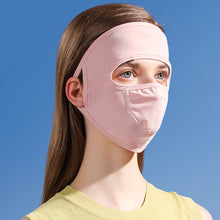 Load image into Gallery viewer, UPF50+ Full Face Sunscreen Mask With Brim Removable UV Protection Ice Silk Hanging Ears Adjustable Dust Breathing Mask Outdoor Riding Fishing Sunscreen Equipment