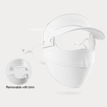 Load image into Gallery viewer, UPF50+ Full Face Sunscreen Mask With Brim Removable UV Protection Ice Silk Hanging Ears Adjustable Dust Breathing Mask Outdoor Riding Fishing Sunscreen Equipment