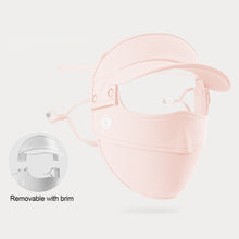 Load image into Gallery viewer, UPF50+ Full Face Sunscreen Mask With Brim Removable UV Protection Ice Silk Hanging Ears Adjustable Dust Breathing Mask Outdoor Riding Fishing Sunscreen Equipment
