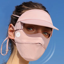 Load image into Gallery viewer, UPF50+ Full Face Sunscreen Mask With Brim Removable UV Protection Ice Silk Hanging Ears Adjustable Dust Breathing Mask Outdoor Riding Fishing Sunscreen Equipment
