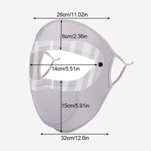 Load image into Gallery viewer, UPF50+UV Protection Black White Double Lenses Full Face Sunscreen Mask Cool Breathable Thin Ice Silk Mask Outdoor Riding And Driving Against Light Aging Goggles Mask