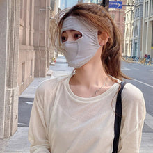 Load image into Gallery viewer, Solid Color Full Face Sunscreen Mask Light Breathable Thin Ice Silk Mask Outdoor Riding Sunscreen UV Protective Mask