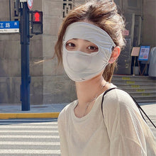 Load image into Gallery viewer, Solid Color Full Face Sunscreen Mask Light Breathable Thin Ice Silk Mask Outdoor Riding Sunscreen UV Protective Mask