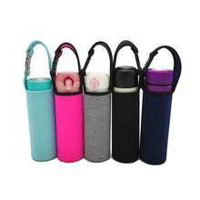 Load image into Gallery viewer, 420ML/550ML Diving Material Thermos Cup Sleeve With Portable Button Hand Carrying Bottle Sleeve Solid Color Simple Anti-Hot Glass Sleeve