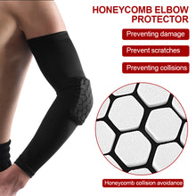 Load image into Gallery viewer, 1PC Honeycomb Anti-Collision Professional Sports Elbow Protection Gym Ball Activities Lengthened EVA Foam High Elastic Pressure Anti-Fall Protection UPF50+ Riding Arm Sun Protection Sleeve