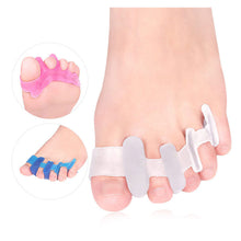 Load image into Gallery viewer, Thumb Valgus Corrector Soft Skin-friendly Four Hole Toe Splitter Shock-absorbing Relieve Thumb Valgus Toe Overlap Foot Care