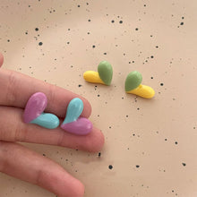Load image into Gallery viewer, Color Matching Heart Earrings Women Temperamental Versatile Alloy Colorful Earrings Ear Studs Jewelry Gift