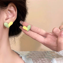 Load image into Gallery viewer, Color Matching Heart Earrings Women Temperamental Versatile Alloy Colorful Earrings Ear Studs Jewelry Gift