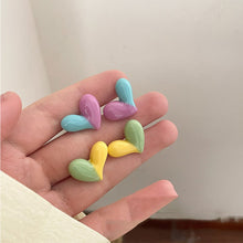 Load image into Gallery viewer, Color Matching Heart Earrings Women Temperamental Versatile Alloy Colorful Earrings Ear Studs Jewelry Gift