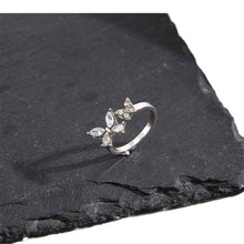 Load image into Gallery viewer, Creative Butterfly Opening Adjustable Ring Shiny Zircon Butterfly Ring Temperamental Alloy Ring Jewelry