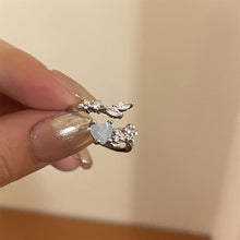 Load image into Gallery viewer, Zircon Opening Adjustable Alloy Ring Fashionable Versatile Blue Heart Shaped Ring Women Jewelry Accessory
