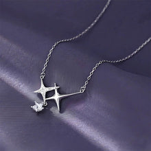 Load image into Gallery viewer, Cross Four Pointed Star Pendant Necklace Versatile Simple Alloy Necklace Clavicle Chain Women Jewelry Accessory
