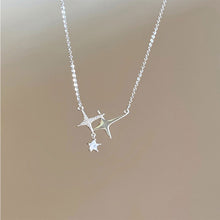 Load image into Gallery viewer, Cross Four Pointed Star Pendant Necklace Versatile Simple Alloy Necklace Clavicle Chain Women Jewelry Accessory