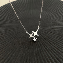 Load image into Gallery viewer, Cross Four Pointed Star Pendant Necklace Versatile Simple Alloy Necklace Clavicle Chain Women Jewelry Accessory