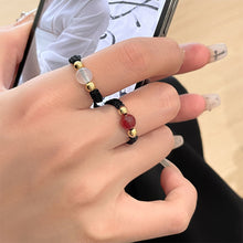 Load image into Gallery viewer, Simple Woven Beaded Ring Creative Adjustable Hand Woven Copper Coin Beaded Couple Ring Women Men Jewelry Gift