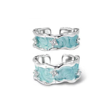 Load image into Gallery viewer, Dripping Oil Inlaid Diamond Irregular Ring Personalized Opening Adjustable Alloy Ring Fashionable Accessory