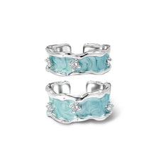 Load image into Gallery viewer, Dripping Oil Inlaid Diamond Irregular Ring Personalized Opening Adjustable Alloy Ring Fashionable Accessory