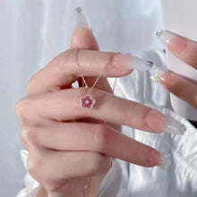 Load image into Gallery viewer, Temperamental Pink Peach Blossom Necklace Gentle Sweet Alloy Necklace Collarbone Chain Jewelry for Women