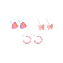 Load image into Gallery viewer, 3pairs/set Niche Sweet Alloy Earrings Love Butterfly Flower Versatile Earrings Set Ear Studs Women Jewelry