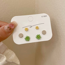 Load image into Gallery viewer, 3pairs/set Colorful Cute Earrings Simple Compact Flower Butterfly Earrings Set Ear Studs Women Jewelry Accessories