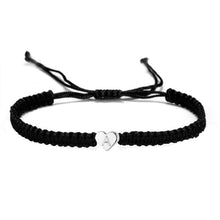 Load image into Gallery viewer, Black Rope Letter Heart Beaded Bracelet Simple Exquisite Woven Adjustable Hand Rope Bracelet Women Hand Jewelry