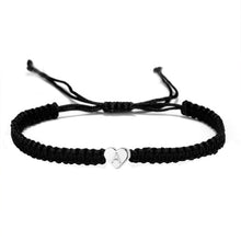 Load image into Gallery viewer, Black Rope Letter Heart Beaded Bracelet Simple Exquisite Woven Adjustable Hand Rope Bracelet Women Hand Jewelry