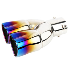 Load image into Gallery viewer, Car Accessories Double Heart Shape Style Stainless Steel Exhaust Tips Muffler Tail Double-Pipe Colorful Tube Tips