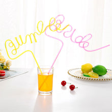 Load image into Gallery viewer, Multicolor Reusable Straws Birthday Plastic Drinking Straw For Kids Baby Shower Birthday Wedding Party Straws Accessories Party Supplies