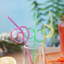 Load image into Gallery viewer, Multicolor Reusable Straws Birthday Plastic Drinking Straw For Kids Baby Shower Birthday Wedding Party Straws Accessories Party Supplies