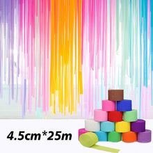 Load image into Gallery viewer, Color Crepe Paper Streamers Tissue Paper Roll Flower Craft Making Birthday Wedding Party Photography Backdrops DIY Decor Party Supplies
