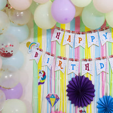 Load image into Gallery viewer, Rainbow Foil Fringe Curtain Macaron Curtains Photo Booth Backdrop for Wedding Birthday Graduations Christmas Party Decorations