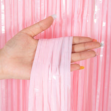 Load image into Gallery viewer, Rainbow Foil Fringe Curtain Macaron Curtains Photo Booth Backdrop for Wedding Birthday Graduations Christmas Party Decorations