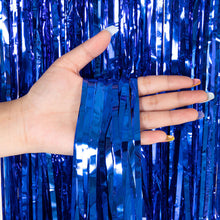 Load image into Gallery viewer, Rainbow Gold Foil Fringe Curtains Photo Booth Backdrop for Tinsel Party Wedding Birthday Graduations Christmas Party Decorations