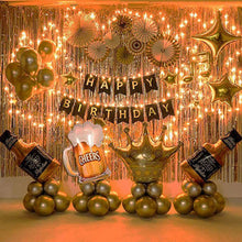 Load image into Gallery viewer, Rainbow Gold Foil Fringe Curtains Photo Booth Backdrop for Tinsel Party Wedding Birthday Graduations Christmas Party Decorations