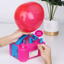 Load image into Gallery viewer, 600W Electric Balloon Air Pump Dual Nozzle Inflator Air Blower Balloon Inflator Pump Fast Inflatable Tool for Birthday Wedding Party Supplies
