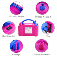 Load image into Gallery viewer, 600W Electric Balloon Air Pump Dual Nozzle Inflator Air Blower Balloon Inflator Pump Fast Inflatable Tool for Birthday Wedding Party Supplies