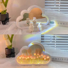 Load image into Gallery viewer, INS Handmade DIY Cloud Tulip Mirror Night Light Bedroom Ornaments Living Room Desktop Decoration Birthday Gift Christmas Gift