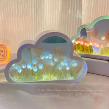 Load image into Gallery viewer, INS Handmade DIY Cloud Tulip Mirror Night Light Bedroom Ornaments Living Room Desktop Decoration Birthday Gift Christmas Gift