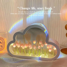 Load image into Gallery viewer, INS Handmade DIY Cloud Tulip Mirror Night Light Bedroom Ornaments Living Room Desktop Decoration Birthday Gift Christmas Gift