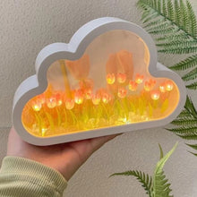 Load image into Gallery viewer, INS Handmade DIY Cloud Tulip Mirror Night Light Bedroom Ornaments Living Room Desktop Decoration Birthday Gift Christmas Gift