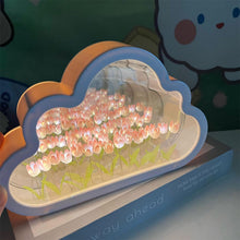 Load image into Gallery viewer, INS Handmade DIY Cloud Tulip Mirror Night Light Bedroom Ornaments Living Room Desktop Decoration Birthday Gift Christmas Gift