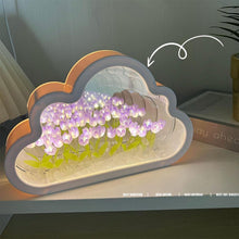 Load image into Gallery viewer, INS Handmade DIY Cloud Tulip Mirror Night Light Bedroom Ornaments Living Room Desktop Decoration Birthday Gift Christmas Gift